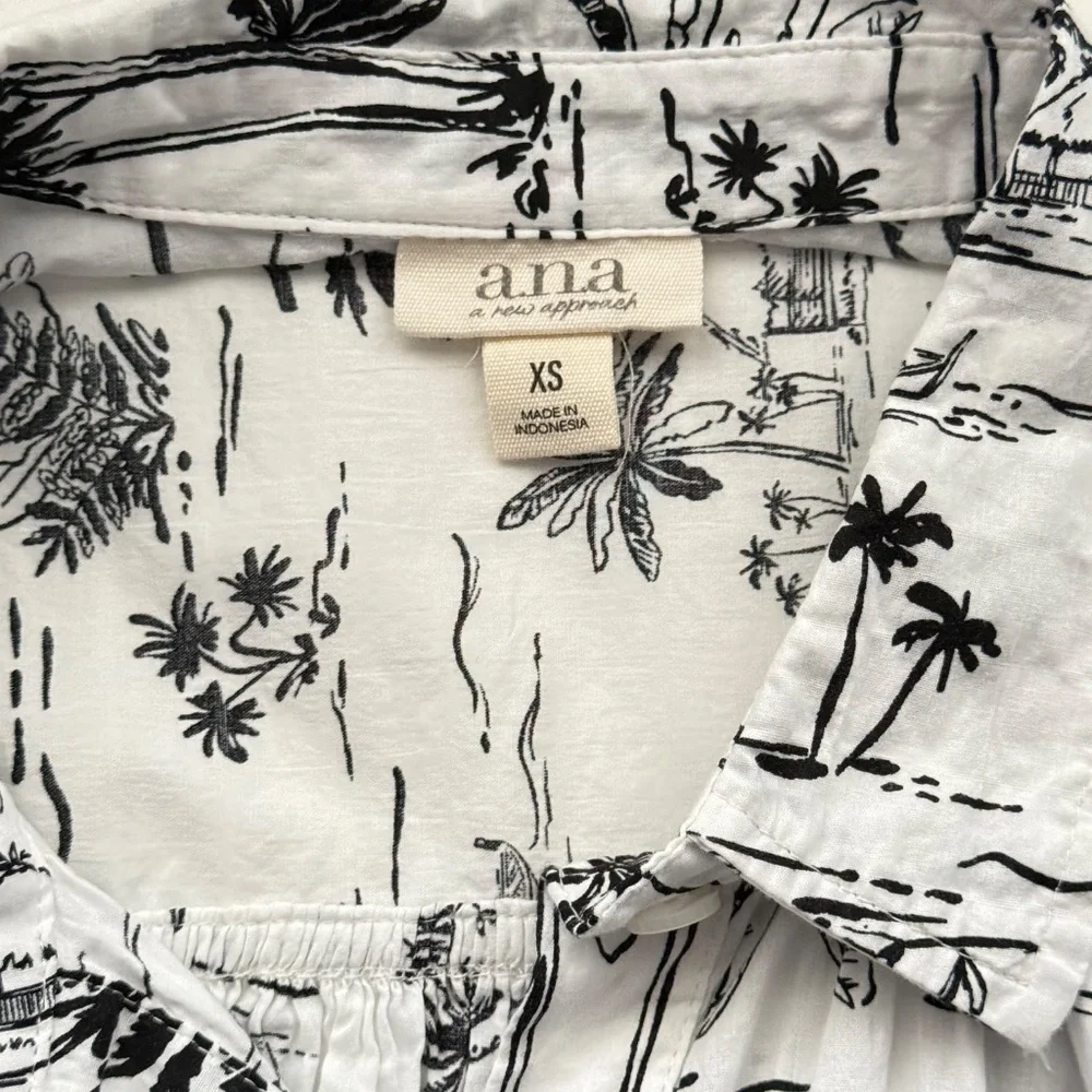 A.N.A A New‎ Approach Hawaiian Shirt White Cotton Blend Size XS - Picture 8 of 10